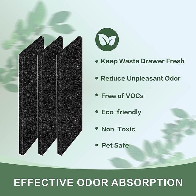 12 PCS Charcoal Filters,Replacement Carbon Filters for Cat Litter to Keep Home Fresh and Absorb Unpleasant Odors Control Damp from Pets