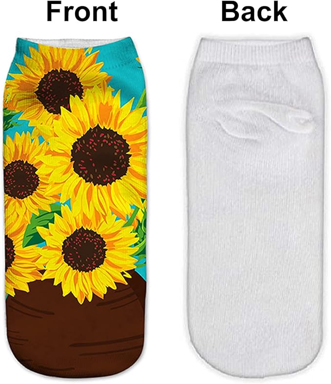 Benefeet Sox Funny Ankle Socks Cute Novelty No Show Animal Fruit Flower Cartoon Colorful Graphic Low Cut Socks for Women Girl