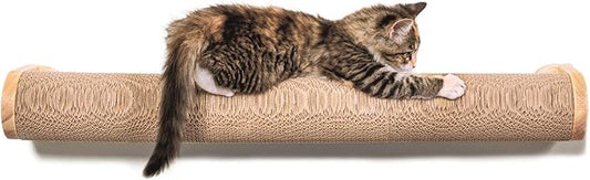 Ascentials - Moonbeam Path - Wall-Mounted Post Corrugate Scratcher, Easy to Install, Modern Design w/Natural Materials