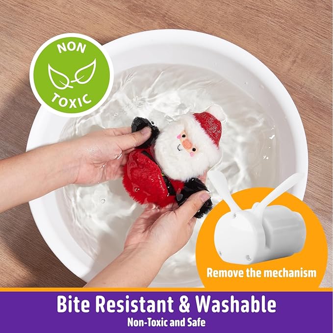 Interactive Christmas Cat Toys, Flapping Santa Clause Cat Toys, Lifelike Bird Chirp, USB Rechargeable Catnip Toy for Bored Indoor Cats Chase Exercise, 3 Modes