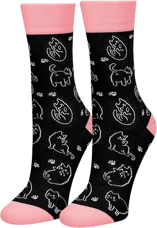 AGRIMONY Funny Cat Dog Socks for Women Teen Girls-Animal Novelty Cute Socks-Mothers Day Cat Dog Mom Gifts Stocking Stuffers