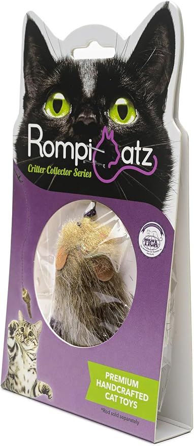 RompiCatz Critter Collector Series Teaser String and Interactive Cat Toy Attachment, Brawny Mouse