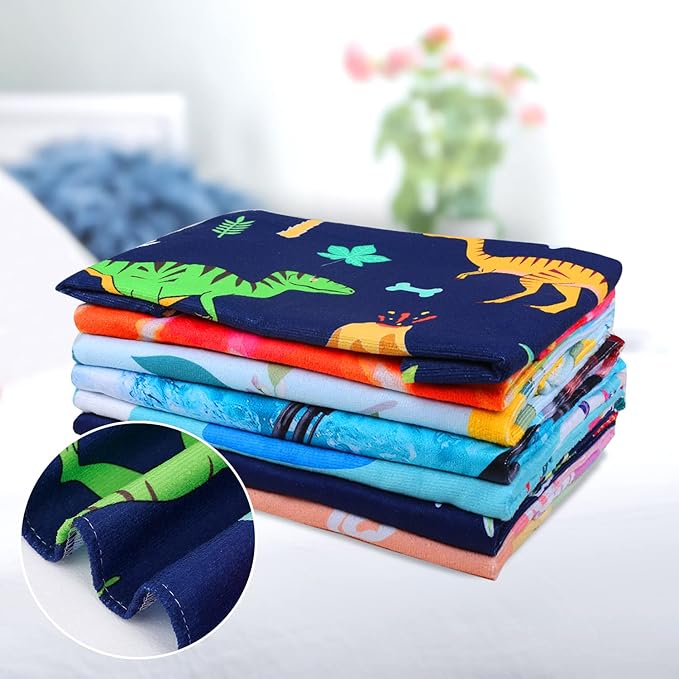 LIVILAN Small Dinosaur Beach Towel for Kids, Soft Microfiber 24" X 48", Quick Dry, Sand Free, Perfect for Boys Bath, Pool, Travel, Durable Toddler Towel, Ideal Dinosaur Gift
