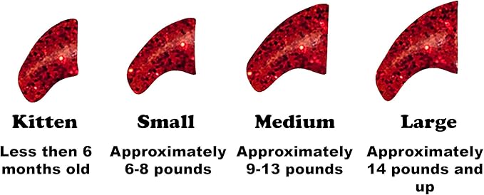 40 Pack Soft Nail Caps for Cat Claws Ruby RED Glitter Large