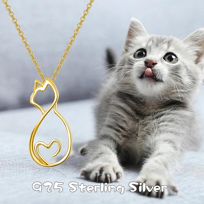 Animal Necklace for Women Girls 925 Sterling Silver Cat/Dog/Monkey/Sloth Pendant Necklace Cute Animal Jewelry Gift for Women Girls