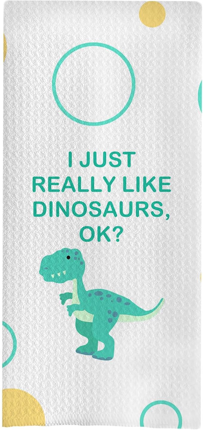 Dinosaur Hand Towels for Kids Bathroom, Dinosaur Decor Kids Towel for Bathroom, 16x24 Inch