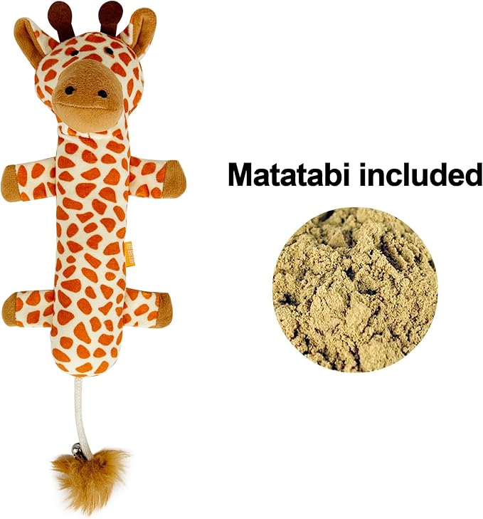 Catnip Silvervine Matatabi Pillow for Cats & Kittens,Cat Kicker Toy,Crinkle Sound Toy,Large Size Cat Pillow Soothing Plush Cat Toy (Giraffe).