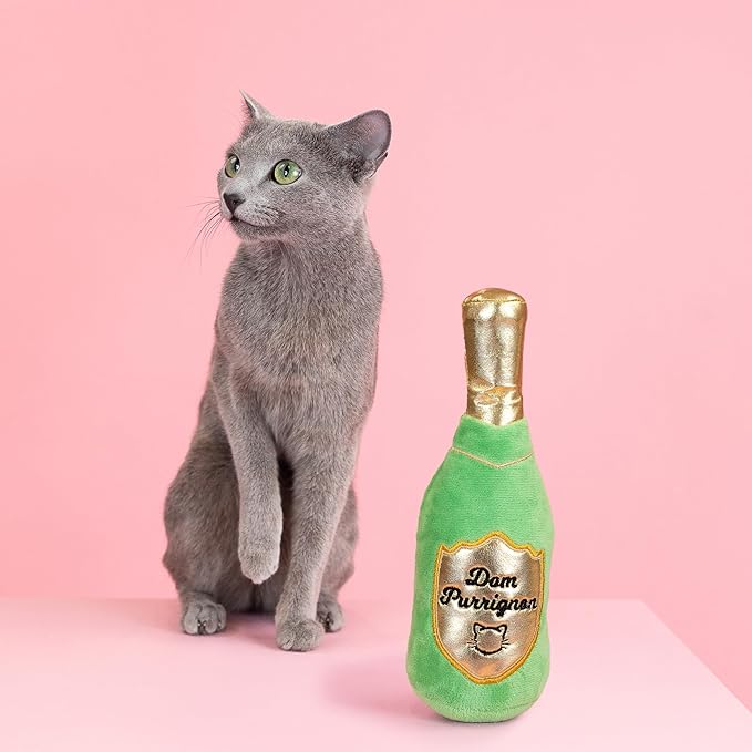 Fringe Studio Plush Cat Toy, Dom Purrignon Kicker, Pet Shop Collection (693008)