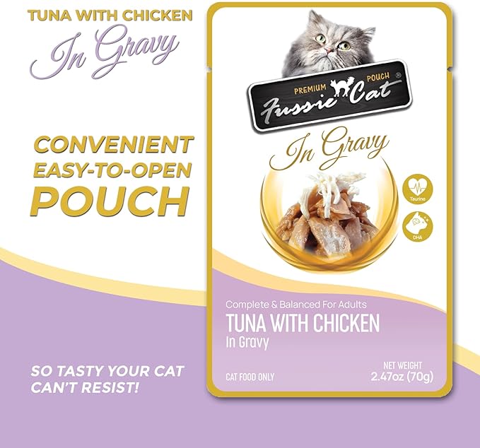 Fussie Cat Premium Tuna w/Chicken in Gravy