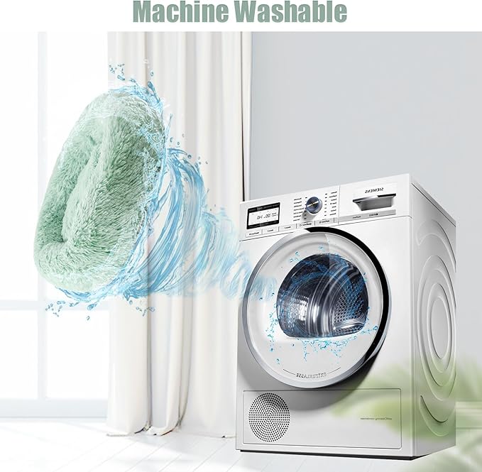 Aurako Cat Bed Dog Bed Round Cushion Pet Bed Mat Ultra Soft Plush Donut Sofa Comfortable Pillow Machine Washable Pet Cuddle Beds for Kitten Small Medium Large Dogs Cats 28" Green