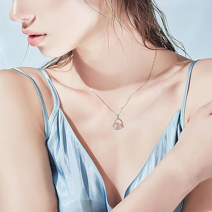 Animal and Human Necklace Sterling Silver 925 Cute Animal Necklaces Jewelry Gift For Women