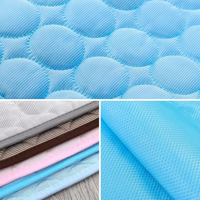 Dog Cooling Mat Washable, Portable Summer Dog Pad, Water-Absorbent Pet Cooling Pad, Ice Silk Self-Cooling Mat for Dog for Kennel/Sofa/Bed/Floor/Car Seats(Pink,11x15in)