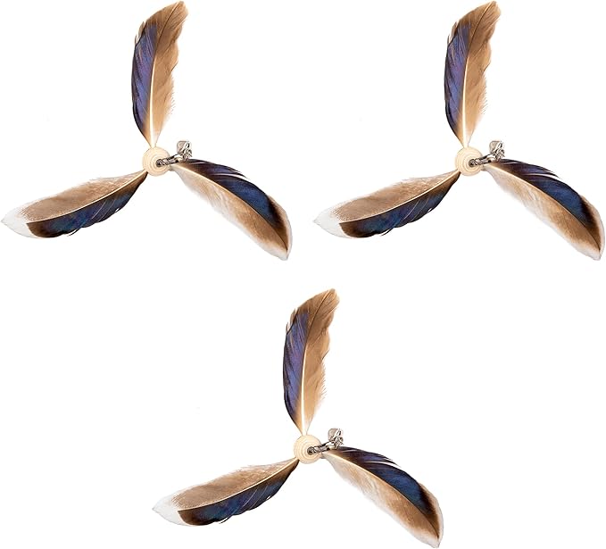 JXFUKAL Cat Wand Toys, Interactive Cat Toys with 3 Feather Refills, 29'' Flexible Steel Wire, Sturdy Wood Handle & Bell for Kitty Kitten, Cat Toys for Indoor Cats Cat Teaser Cat String Toy