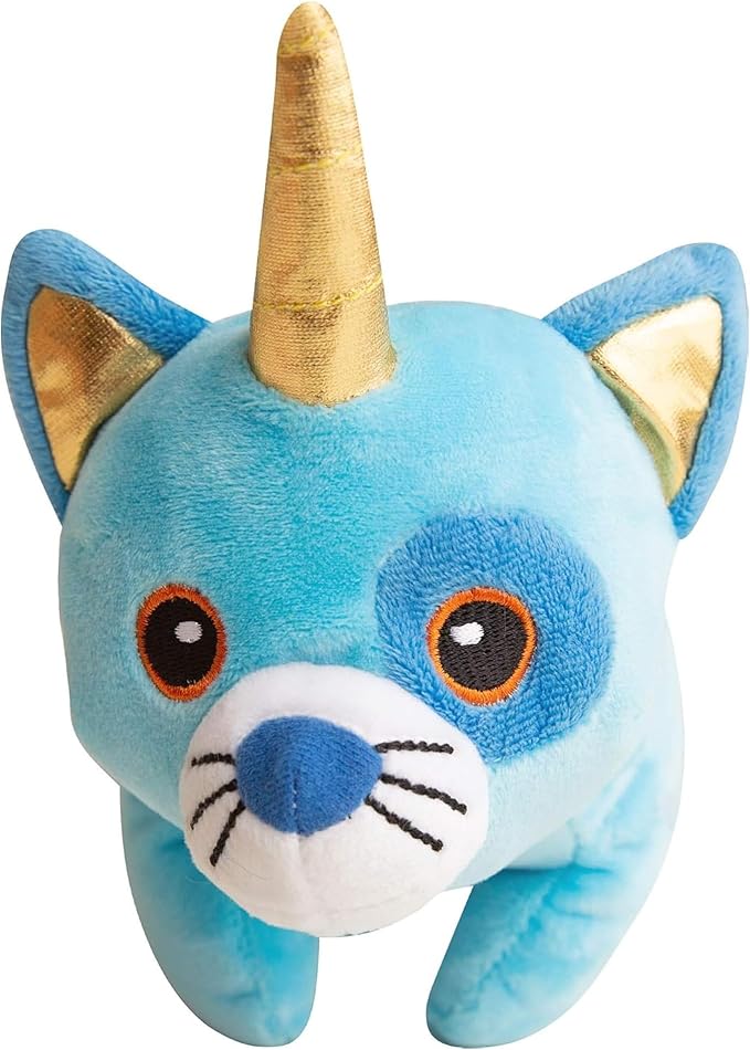 SnugArooz Cute Kat Caticorn Plush Dog Toy with Repair Patch – Soft, Durable and Squeaky Toy for Dogs - Blue