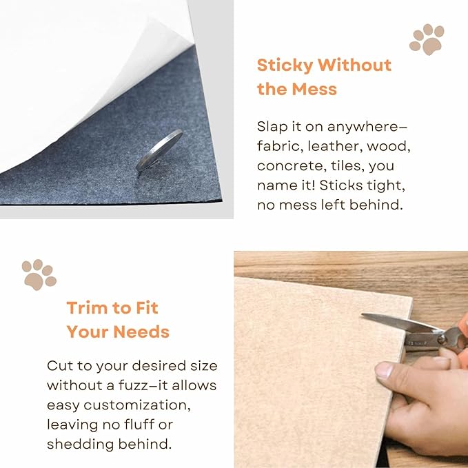 Cat Scratch Mat (Dark Grey, 5-Pack, 9.8''*18.8''), Furniture Protector from Cats Scratching, Strong Self-Adhesive Backing for Easy and Sturdy Application, Versatile for Cat Trees, Posts, and Beds