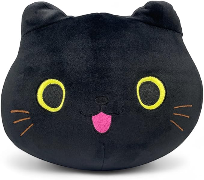 Pineapple Black Cat Plush Toy, Soft Cat Pillow Squishy Plushies, Cute Black Cat Stuffed Animals, Stuffed Cat Plushie, Stuffy Kawaii Plush Toys for Girls, Boys, Kids (10 Inch)