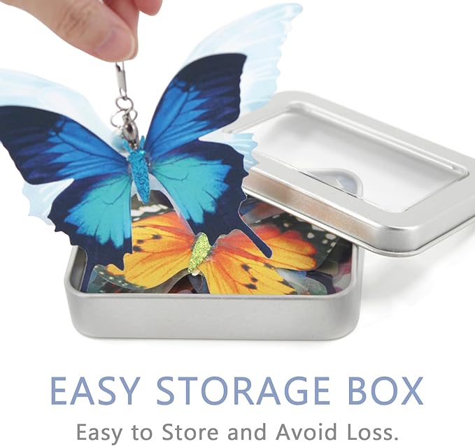 SONGWAY Cat Butterfly Toy Replacement - 7 Pieces Butterfly Cat Toys Accessories, Cat Wand Toy Replacement, Cat Teaser Wand Attachments, Interactive Cat Toys for Indoor Cat Kitten