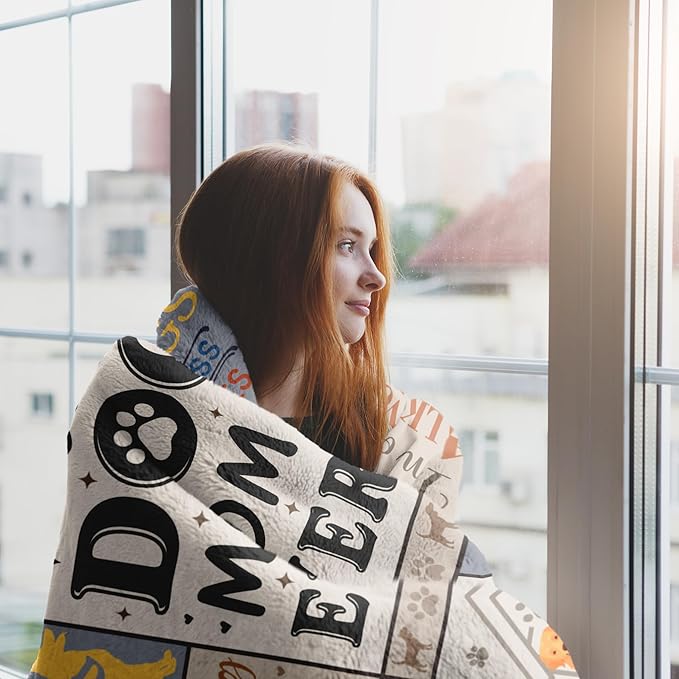 XALAZY Dog Mom Gifts for Women Blanket 50" X 60", Dog Mom Gifts for Dog Lovers& Owners, Best Dog Blanket Throw