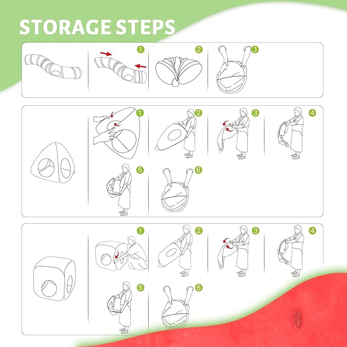 Cat Tunnel Toy and Cubes Combo Cat Tunnels for Indoor Cats Tube with Play Ball,Interactive Crinkle Collapsible Tent for Hiding Hunting and Resting, All in One Set of 3, Fruit