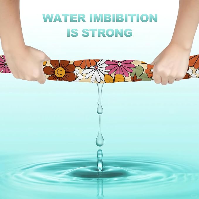 2 Pack Hand Bath Towel,70s Vintage Hippies Flowers Fingertip Towel Bathtub Decorative Bath Towel Bathroom Kitchen Towel Set Highly Absorbent SPA Gym Towels 14x28 Inch