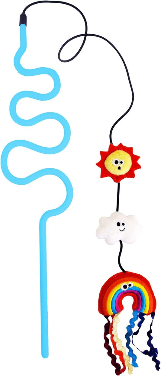 Mad Cat Rainbow Chaser Wand Catnip & Silvervine Cat Toy