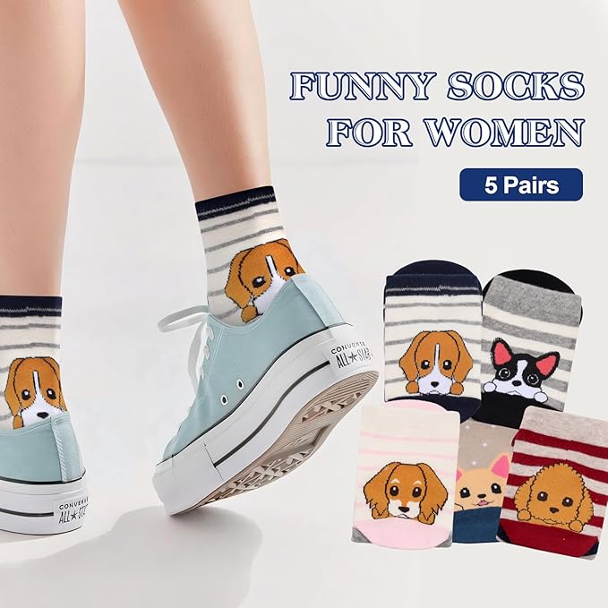 AGRIMONY Women's Cat Socks Cute Animal Socks Dog Valentines Easter Fun Gifts for Women