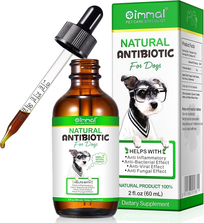 Antibiotics for Dogs, Dog Antibiotics, Dog Supplies Antibiotics, Natural Dog Antibiotics Supports Dog Allergy and Itch Relief, Dog Multivitamin for Pets-60ml / 2 Fl Oz