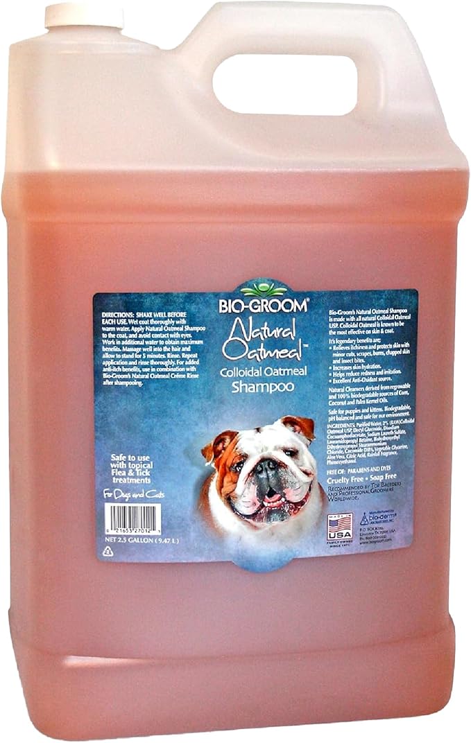 Bio-Groom Oatmeal Dog Shampoo – for Allergies and Itching, Cruelty-Free, Dog Bathing Supplies, Puppy Shampoo for Sensitive Skin, Made in USA, Anti-Itch Dog Products – 2.5 Gallons