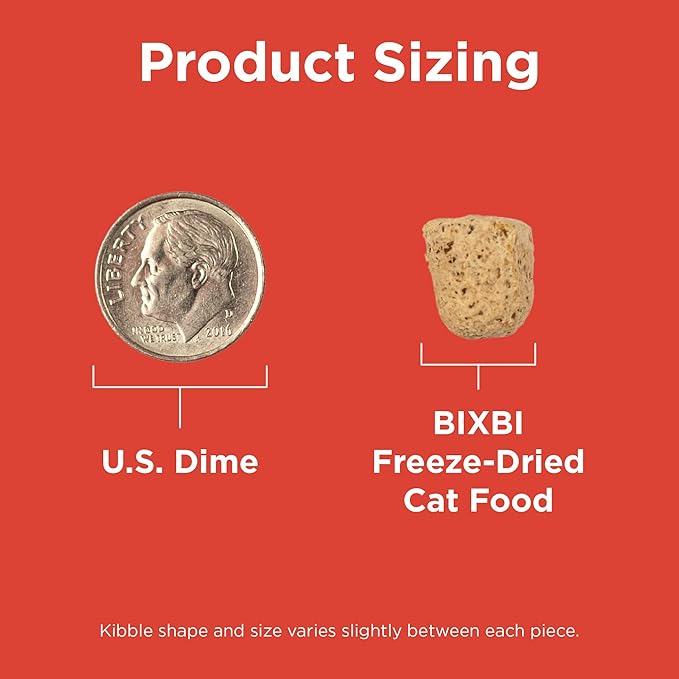 BIXBI Rawbble Freeze Dried Cat Food, Beef Recipe, 10 oz - 97% Meat and Organs, No Fillers - Pantry-Friendly Raw Cat Food for Meal, Treat or Food Topper - USA Made in Small Batches