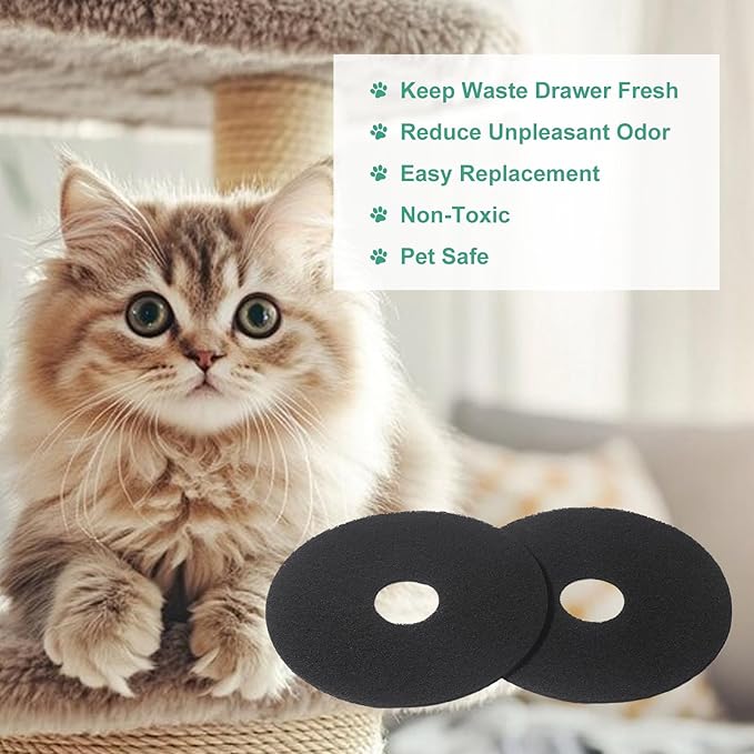 10 Pack Carbon Filters Compatible with Hidden Litter Box, Activated Carbon Cat Litter Box Filters Fit for Hidden Cat Litter Planters, Eliminate Odor and Controls Moisture on Pet's Body Keep Home Fresh