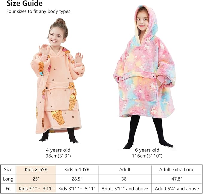 KFUBUO Dinosaur Wearable Blanket Hoodie for Kids Toddlers Sherpa Blanket Sweatshirt with Pocket 2-6 Year Old Boys&Girls Birthday Gifts