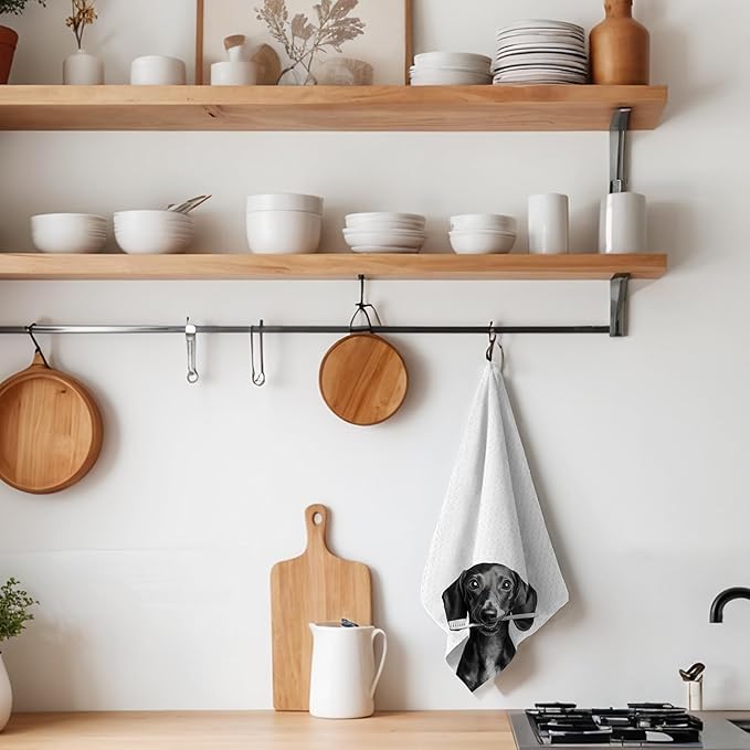 Dachshund Hand Towels, Weiner Dog Bathroom Hand Towels, 16x24 Inch, Microfiber