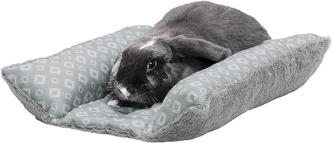 Furhaven Cat Bed for Indoor Cats, Washable w/ Removable Bolsters, For Pets Up to 9 lbs - Plush & Diamond Print Cuddle Loaf Mat - Gray, Small