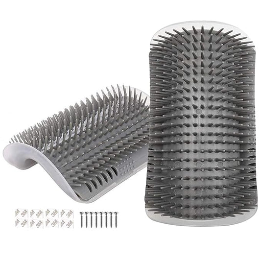 2 Pcs Upgraded Cat Self Groomer with Catnip, Corner Brush Massager for Indoor Cats, Wall Scratcher for Large & Thick-Haired Felines