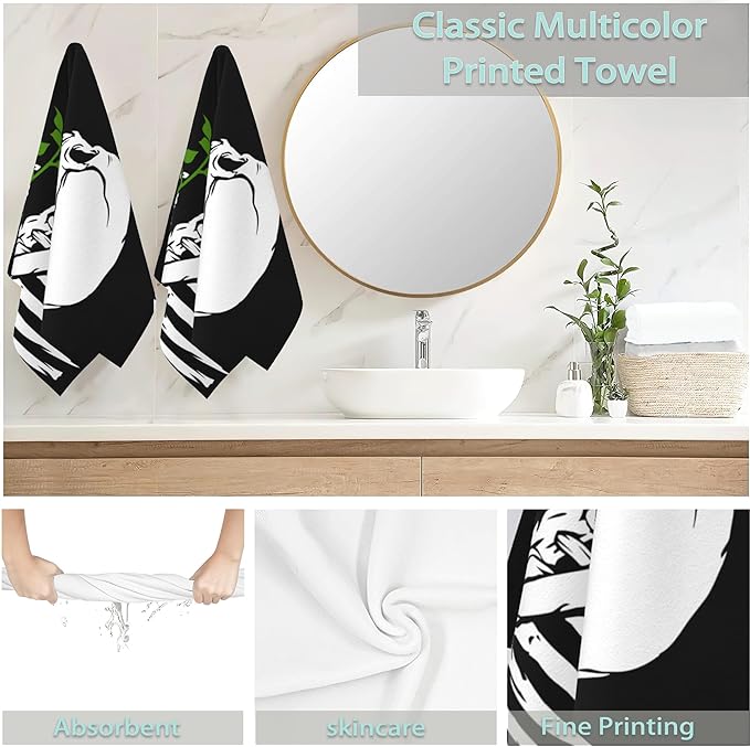 Vintage Skull 2 Pack Hand Bath Towel,Rose Flower Fingertip Towel Bathtub Decorative Bath Towel Bathroom Kitchen Towel Set Highly Absorbent SPA Gym Towels 14x28 Inch