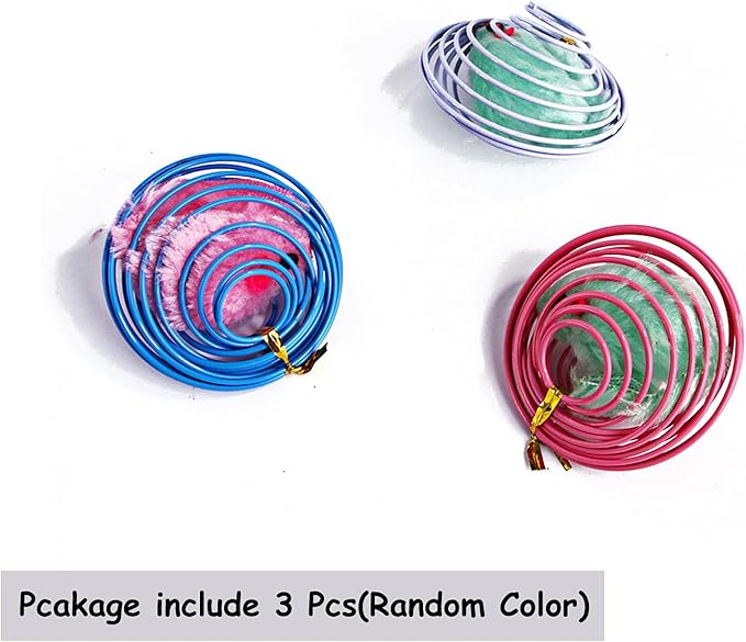 IUHKBH Cat Spring Balls, 3 Pcs Stretchable Cat Springs Toys Interactive Caged Rats Rolling Cat Balls Cat Toy
