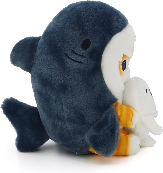 Kawaii Shark Cat Plush Toy Stuffed Animal Doll, Soft Pillow for Boys & Girls (Seal cat, 20cm/7.8in)