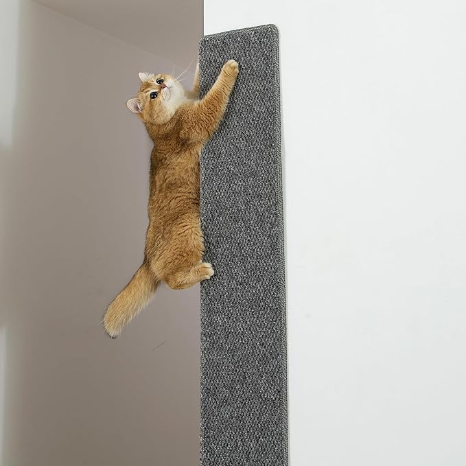 SHENGOCASE Thickened Cat Wall Corner Climbing Carpet, Cat Wall Furniture, Wall Corner Scratcher, Scratching Post (Gray)