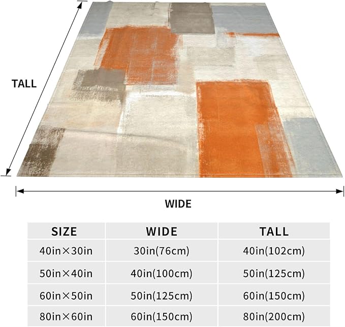 Orange Grey Abstract Art Painting Throw Blanket Soft Cozy Plush Warm Fleece Blanket for Sofa Couch Bed 80"X60"