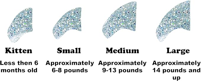 40 Pack Soft Nail Caps for Cat Claws Silver Holographic Glitter Medium