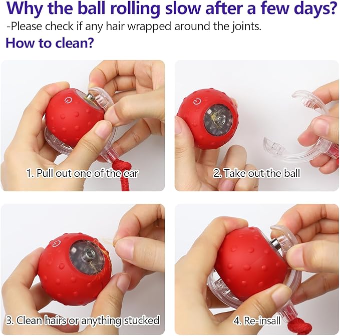 Cat Toys Interactive with Motion Activated & Chirping, Rolling Super Fast on Carpet Happy Party Game with Kittens - Blue