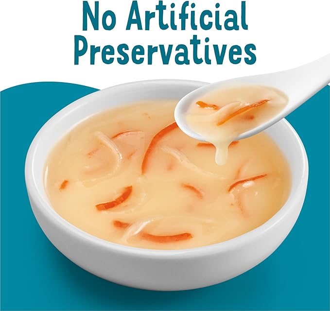 Purina Friskies Lickable Cat Food Toppers Bits ‘n Broth With Surimi Whitefish in a Dreamy Broth - (Pack of 16) 1.2 oz. Pouches