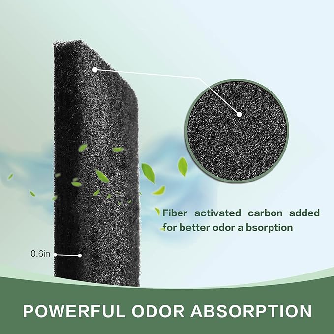 12 PCS Charcoal Filters,Replacement Carbon Filters for Cat Litter to Keep Home Fresh and Absorb Unpleasant Odors Control Damp from Pets