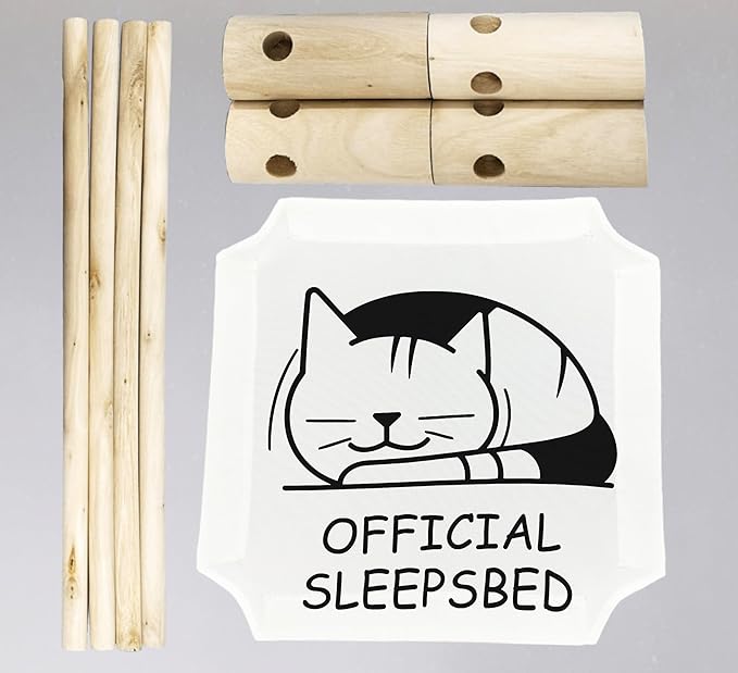 Cozy Official Sleepsbed Cat Beds, Wooden Hammock Bed for Indoor Cats, All Seasons Comfort, Cat Bed Also Suitable for Small Dogs, Pet Beds