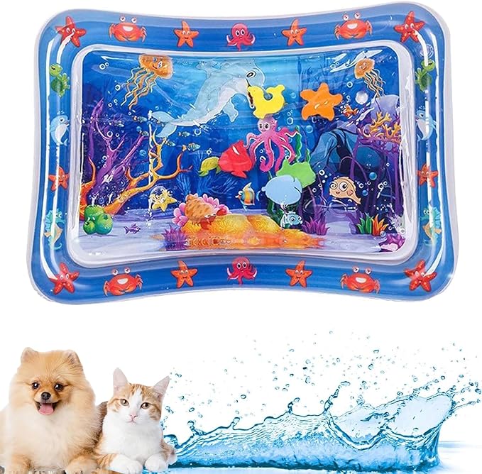 2024 New Thickened Water Sensor Play Mat for Cats,Water Sensor Play Mat， Thickened Water Sensor Play Mat,Pet Play Water Sensor Mat for Kids, Cat Water Play Mat Feel Cool Comfort .【Dolphin Design】