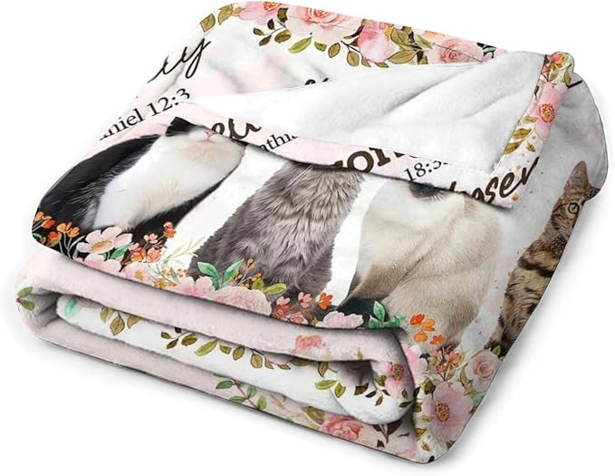 Cat Blanket Cat Gifts for Girls Boys Woman Kids Cat Lover God Says You are Throw Blankets Soft Blanket Warm Fleece Flannel Plush Blankets for Bed Sofa Couch 50"x60"