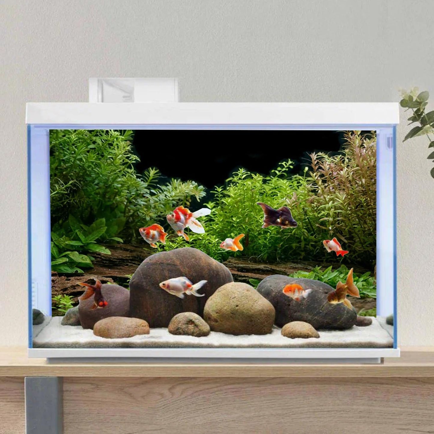 AWERT Aquarium Background River Bed & Lake Aquatic Plant Fish Tank Background Vinyl 30x12 inches
