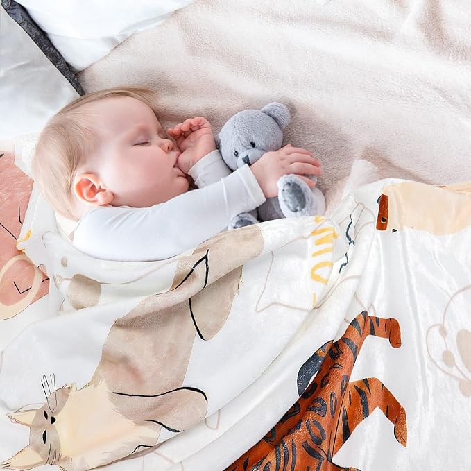 Tupmnbry Cat Blanket Animals Pet Print Throw Blanket Cat Gifts for Cat Lovers Soft Flannel Throw Blanket Lightweight Fluffy Plush Fuzzy Bed Blanket for Couch 60"X80"