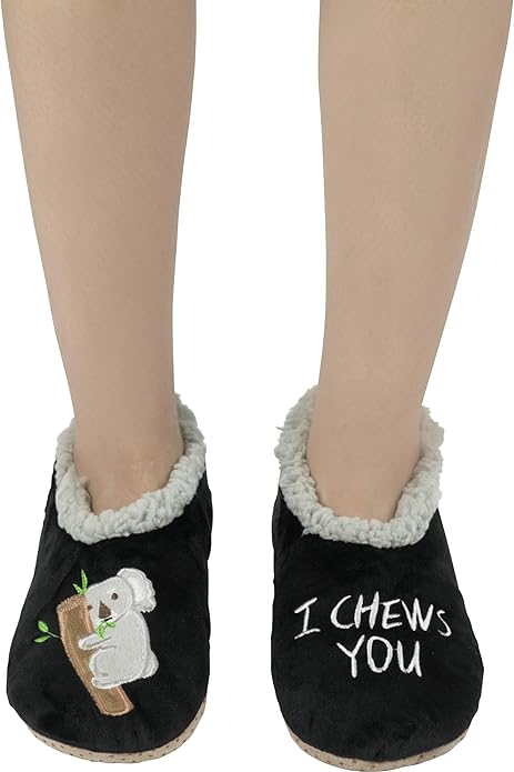 BenSorts Fuzzy Slipper Socks for Women Funny House Slippers with Grips