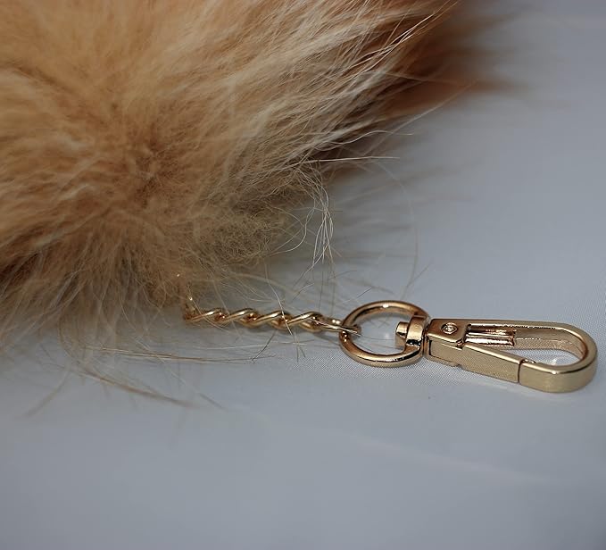 Fosrion Real Fox Tail Fur Hair Cat Bites Catching Hunting Toy (Orange, Only Tail)